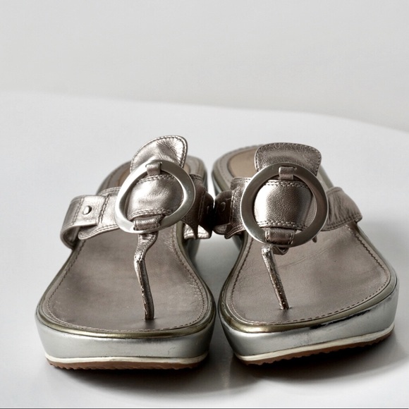 Bargain Cole Haan leather platform sandals. Size 10B. Wear marks shown in photos - Picture 2 of 14